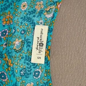 Natural Life Teal Floral Fabric